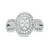 Thumbnail Image 4 of 0.50 CT. T.W. Composite Oval Diamond Double Frame Vintage-Style Engagement Ring in 10K White Gold