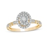 Thumbnail Image 0 of 0.25 CT. T.W. Diamond Double Oval-Shaped Frame Vintage-Style Engagement Ring in 10K Gold