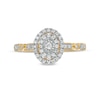 Thumbnail Image 3 of 0.25 CT. T.W. Diamond Double Oval-Shaped Frame Vintage-Style Engagement Ring in 10K Gold