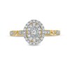 Thumbnail Image 3 of 0.25 CT. T.W. Diamond Double Oval-Shaped Frame Vintage-Style Engagement Ring in 10K Gold