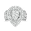 Thumbnail Image 3 of 2.00 CT. T.W. Composite Diamond Double Pear-Shaped Frame Vintage-Style Engagement Ring in 10K White Gold