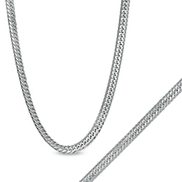 4.8mm Solid Curb Chain Necklace and Bracelet Set in Sterling Silver
