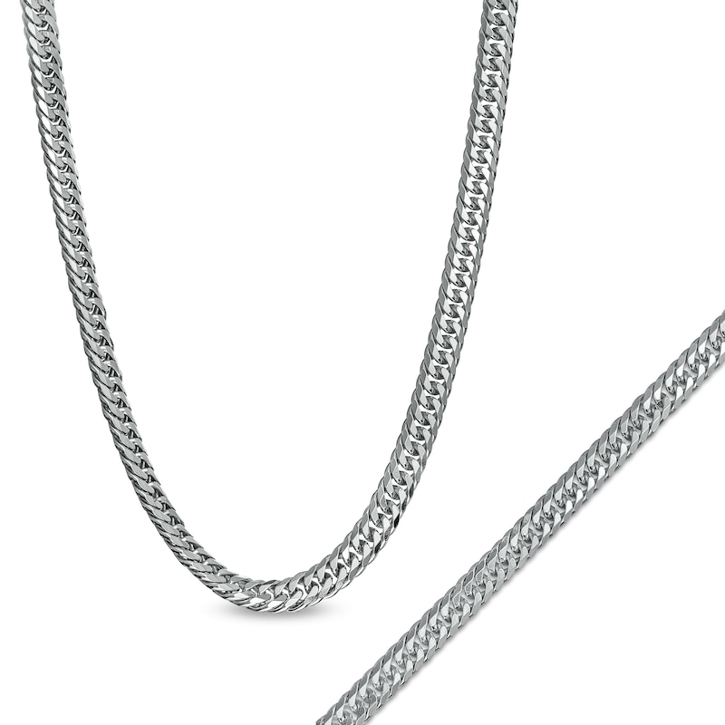 Main Image 1 of 4.8mm Curb Chain Necklace and Bracelet Set in Solid Sterling Silver