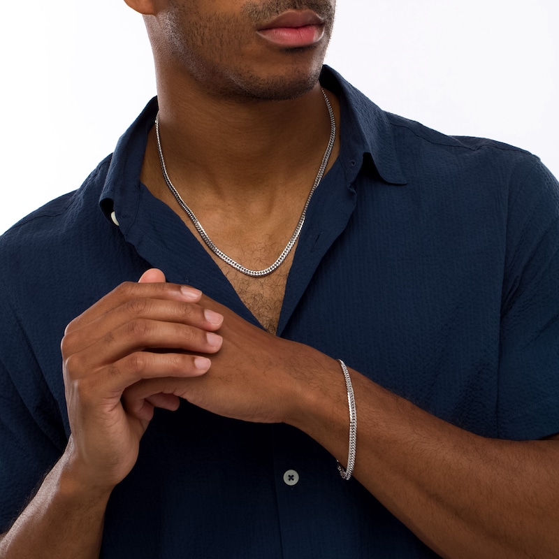 Main Image 2 of 4.8mm Curb Chain Necklace and Bracelet Set in Solid Sterling Silver