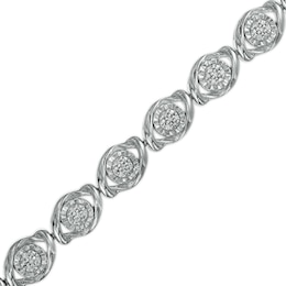 0.25 CT. T.W. Composite Diamond Marquise Link Bracelet in Sterling Silver - 7.5&quot;