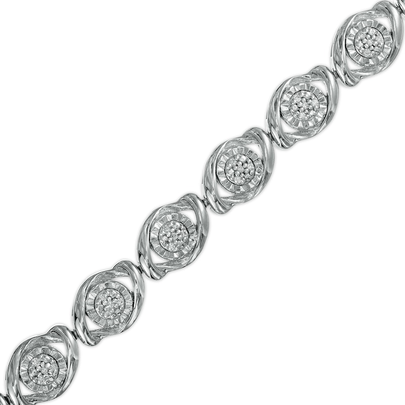 0.25 CT. T.W. Composite Diamond Marquise Link Bracelet in Sterling Silver - 7.5"|Peoples Jewellers