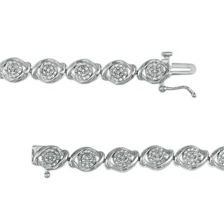 0.25 CT. T.W. Composite Diamond Marquise Link Bracelet in Sterling Silver - 7.5"