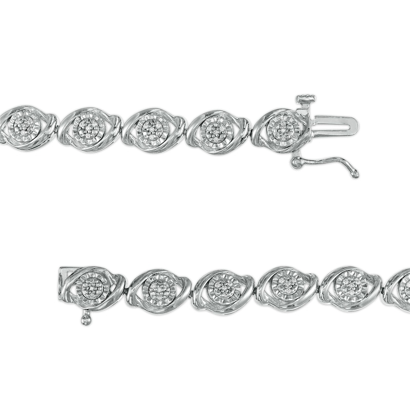0.25 CT. T.W. Composite Diamond Marquise Link Bracelet in Sterling Silver - 7.5"