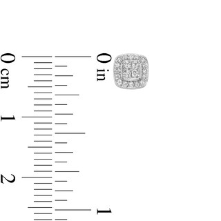 0.16 CT. T.W. Composite Cushion-Shaped Diamond Frame Stud Earrings in 10K White Gold