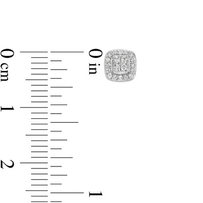 0.16 CT. T.W. Composite Cushion-Shaped Diamond Frame Stud Earrings in 10K White Gold