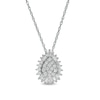 Thumbnail Image 0 of 0.50 CT. T.W. Composite Pear-Shaped Diamond Double Frame Sunburst Pendant in 10K White Gold