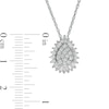 Thumbnail Image 2 of 0.50 CT. T.W. Composite Pear-Shaped Diamond Double Frame Sunburst Pendant in 10K White Gold