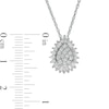 0.50 CT. T.W. Composite Pear-Shaped Diamond Double Frame Sunburst Pendant in 10K White Gold