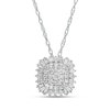 Thumbnail Image 0 of 0.50 CT. T.W. Composite Cushion-Shaped Diamond Frame Pendant in 10K White Gold