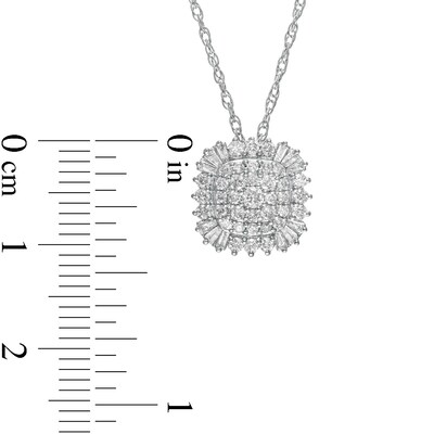 0.50 CT. T.W. Composite Cushion-Shaped Diamond Frame Pendant in 10K White Gold