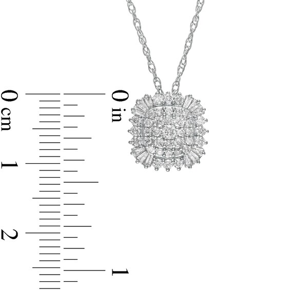 0.50 CT. T.W. Composite Cushion-Shaped Diamond Frame Pendant in 10K White Gold