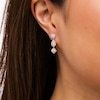 Thumbnail Image 2 of 1.00 CT. T.W. Composite Multi-Shape Diamond Drop Earrings in Sterling Silver