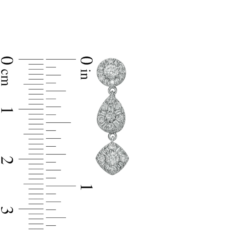 1.00 CT. T.W. Composite Multi-Shape Diamond Drop Earrings in Sterling Silver