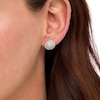 Thumbnail Image 2 of 1.00 CT. T.W. Composite Diamond Frame Stud Earrings in 10K White Gold