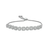 Thumbnail Image 0 of 1.00 CT. T.W. Diamond Frame Alternating Bolo Bracelet in Sterling Silver – 9.5"