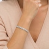 Thumbnail Image 1 of 1.00 CT. T.W. Diamond Frame Alternating Bolo Bracelet in Sterling Silver – 9.5"