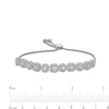 Thumbnail Image 2 of 1.00 CT. T.W. Diamond Frame Alternating Bolo Bracelet in Sterling Silver – 9.5"