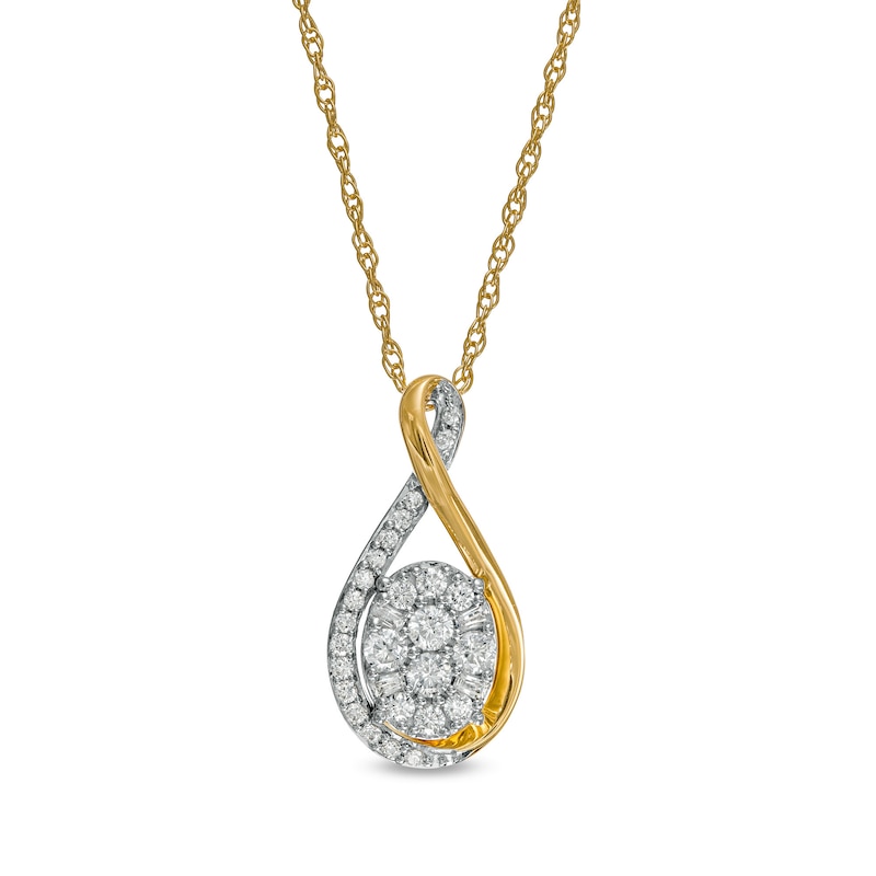 0.38 CT. T.W. Composite Oval Diamond Loop Pendant in 10K Gold