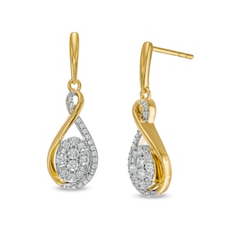 0.50 CT. T.W. Composite Oval Diamond Loop Drop Earrings in 10K Gold