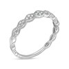 Thumbnail Image 2 of 0.16 CT. T.W. Quad Diamond Vintage-Style Scallop Anniversary Band in 10K White Gold
