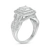 Thumbnail Image 2 of 1.00 CT. T.W. Composite Diamond Double Cushion-Shaped Frame Vintage-Style Engagement Ring in 10K White Gold