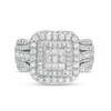 Thumbnail Image 3 of 1.00 CT. T.W. Composite Diamond Double Cushion-Shaped Frame Vintage-Style Engagement Ring in 10K White Gold