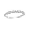 Thumbnail Image 1 of Diamond Accent Alternating Kite Shape and Flower Stackable Band in 10K White Gold