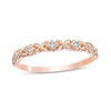 Thumbnail Image 0 of Diamond Accent Alternating Kite Shape and Flower Stackable Band in 10K Rose Gold