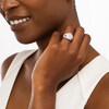 Thumbnail Image 1 of 1.23 CT. T.W. Diamond Double Tilted Frame Scallop Edge Three Piece Bridal Set in 10K White Gold