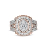 Thumbnail Image 3 of 1.58 CT. T.W. Composite Diamond Frame Scallop Edge Three Piece Bridal Set in 10K Rose Gold