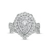 Thumbnail Image 3 of 1.37 CT. T.W. Composite Pear-Shaped Diamond Frame Scallop Edge Bridal Set in 10K White Gold