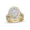 Thumbnail Image 0 of 1.37 CT. T.W. Composite Pear-Shaped Diamond Frame Scallop Edge Bridal Set in 10K Gold
