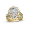 Thumbnail Image 0 of 1.37 CT. T.W. Composite Pear-Shaped Diamond Frame Scallop Edge Bridal Set in 10K Gold