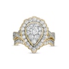 Thumbnail Image 3 of 1.37 CT. T.W. Composite Pear-Shaped Diamond Frame Scallop Edge Bridal Set in 10K Gold