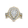 Thumbnail Image 3 of 1.37 CT. T.W. Composite Pear-Shaped Diamond Frame Scallop Edge Bridal Set in 10K Gold