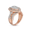 Thumbnail Image 2 of 1.37 CT. T.W. Composite Pear-Shaped Diamond Frame Scallop Edge Bridal Set in 10K Rose Gold