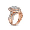 Thumbnail Image 2 of 1.37 CT. T.W. Composite Pear-Shaped Diamond Frame Scallop Edge Bridal Set in 10K Rose Gold