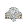 Thumbnail Image 3 of 1.58 CT. T.W. Composite Pear-Shaped Diamond Double Frame Scallop Edge Bridal Set in 10K Gold