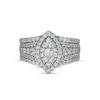 Thumbnail Image 3 of 1.37 CT. T.W. Composite Marquise-Shaped Diamond Frame Three Piece Bridal Set in 10K White Gold
