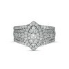 Thumbnail Image 3 of 1.37 CT. T.W. Composite Marquise-Shaped Diamond Frame Three Piece Bridal Set in 10K White Gold