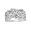Thumbnail Image 0 of 0.58 CT. T.W. Diamond Multi-Row Crossover Anniversary Band in 10K White Gold