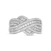 Thumbnail Image 3 of 0.58 CT. T.W. Diamond Multi-Row Crossover Anniversary Band in 10K White Gold