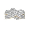Thumbnail Image 3 of 0.58 CT. T.W. Diamond Multi-Row Crossover Anniversary Band in 10K Gold