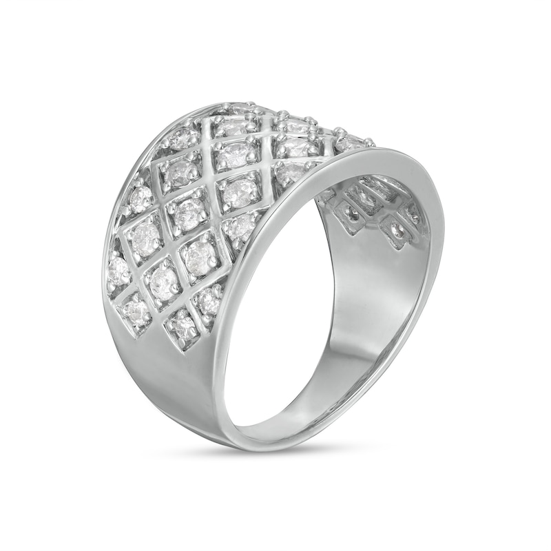 0.95 CT. T.W. Diamond Quilt Anniversary Band in Sterling Silver