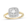 Thumbnail Image 0 of 0.58 CT. T.W. Diamond Double Cushion-Shaped Frame Engagement Ring in 10K Gold